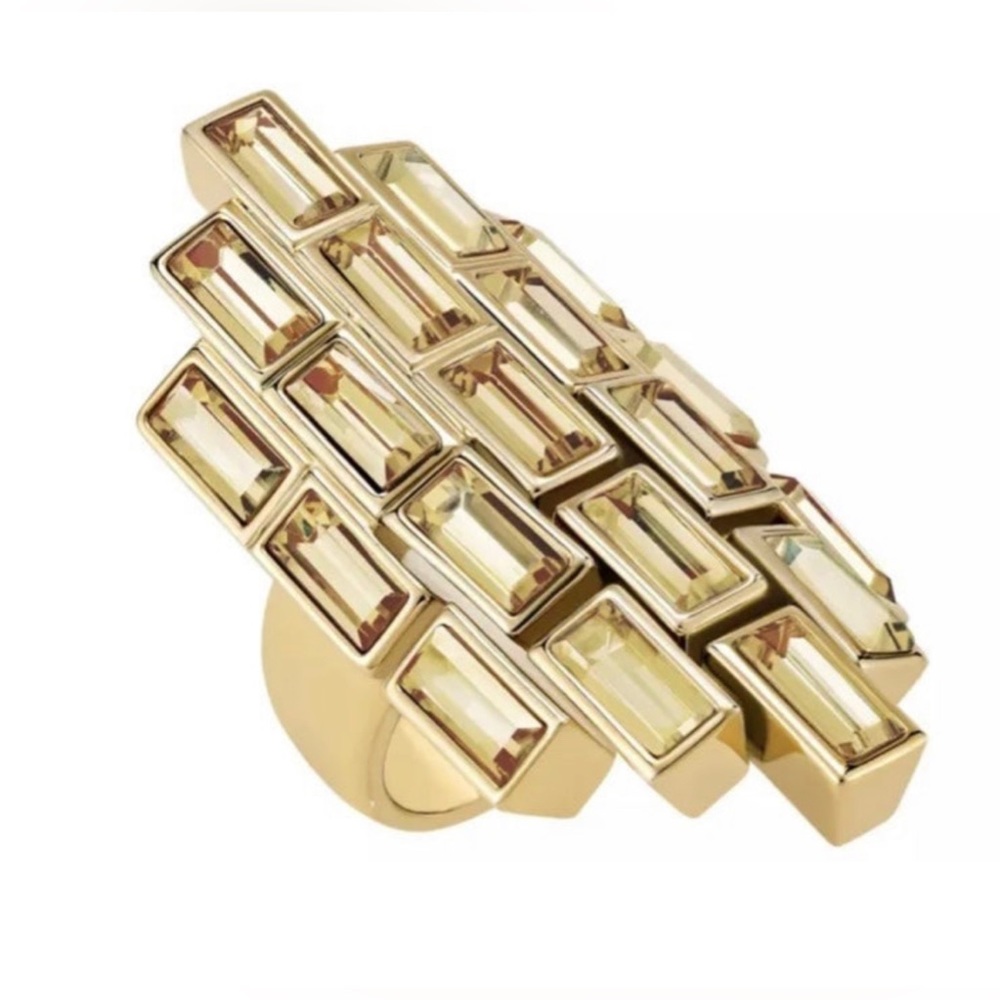 Atelier Swarovski Gold Azzurro Fluid Ring